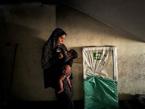 Gazans struggle to feed their children under Israeli campaign.